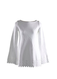 Long-sleeved diamond tunic - White