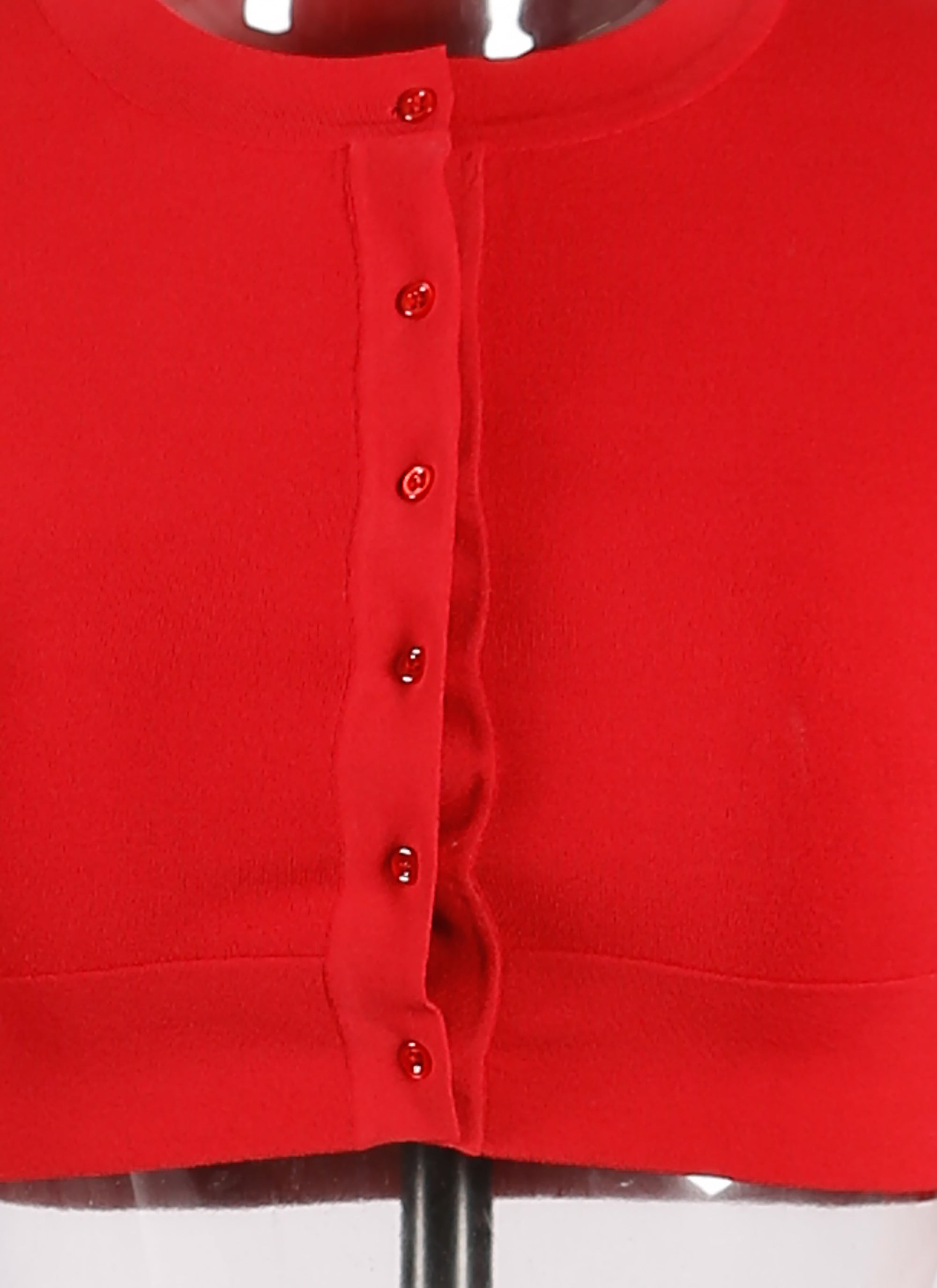 Long-sleeved knitted button-down cardigan - Amaranth
