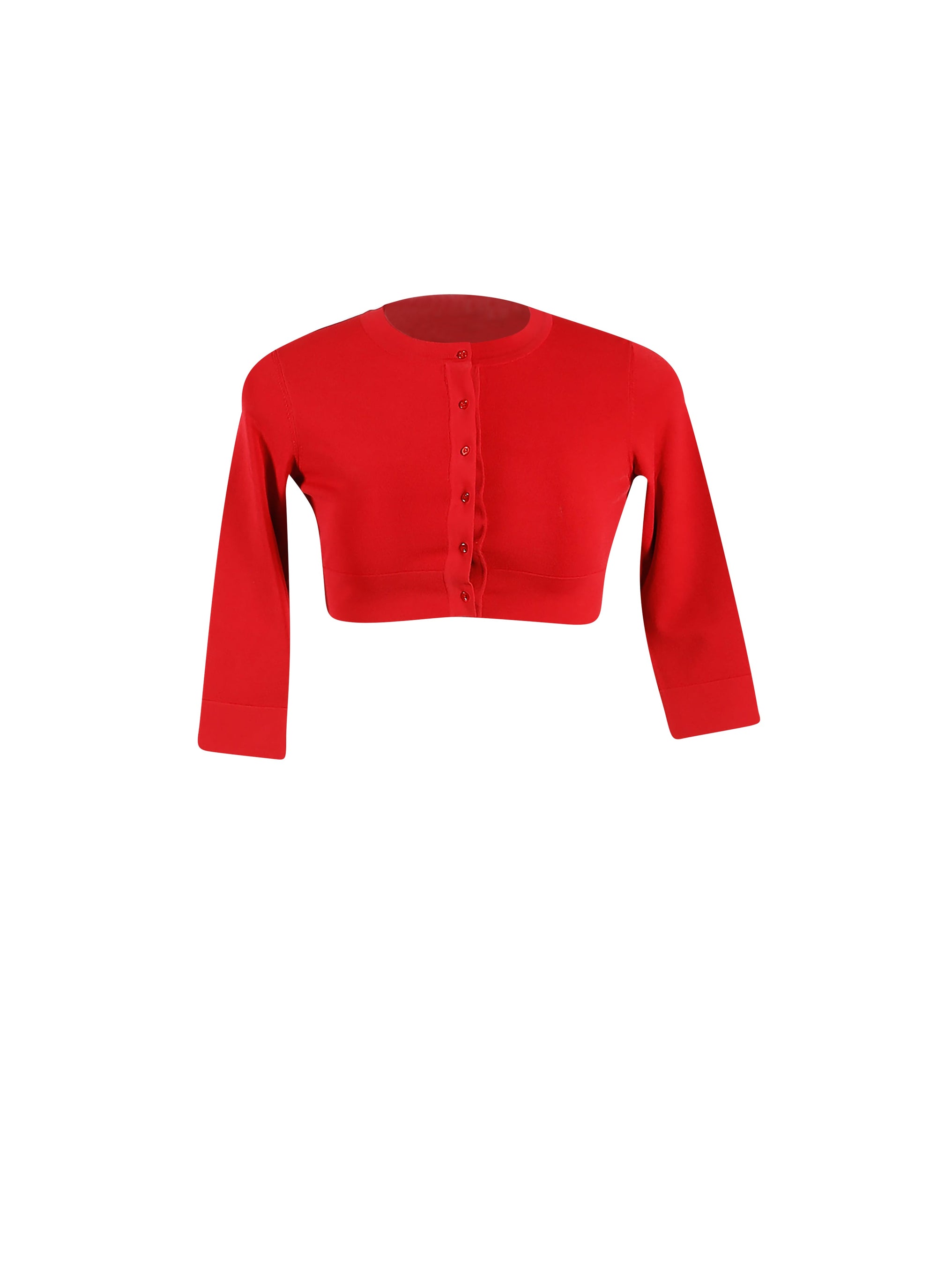Long-sleeved knitted button-down cardigan - Amaranth