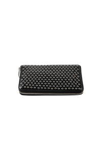 Leather eyelet wallet - Black intense
