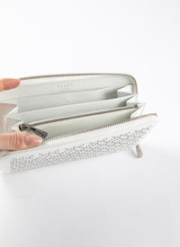 Studded leather wallet - Optic White