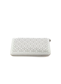 Studded leather wallet - Optic White