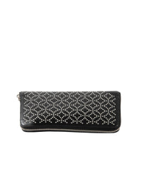Studded leather wallet - Black intense