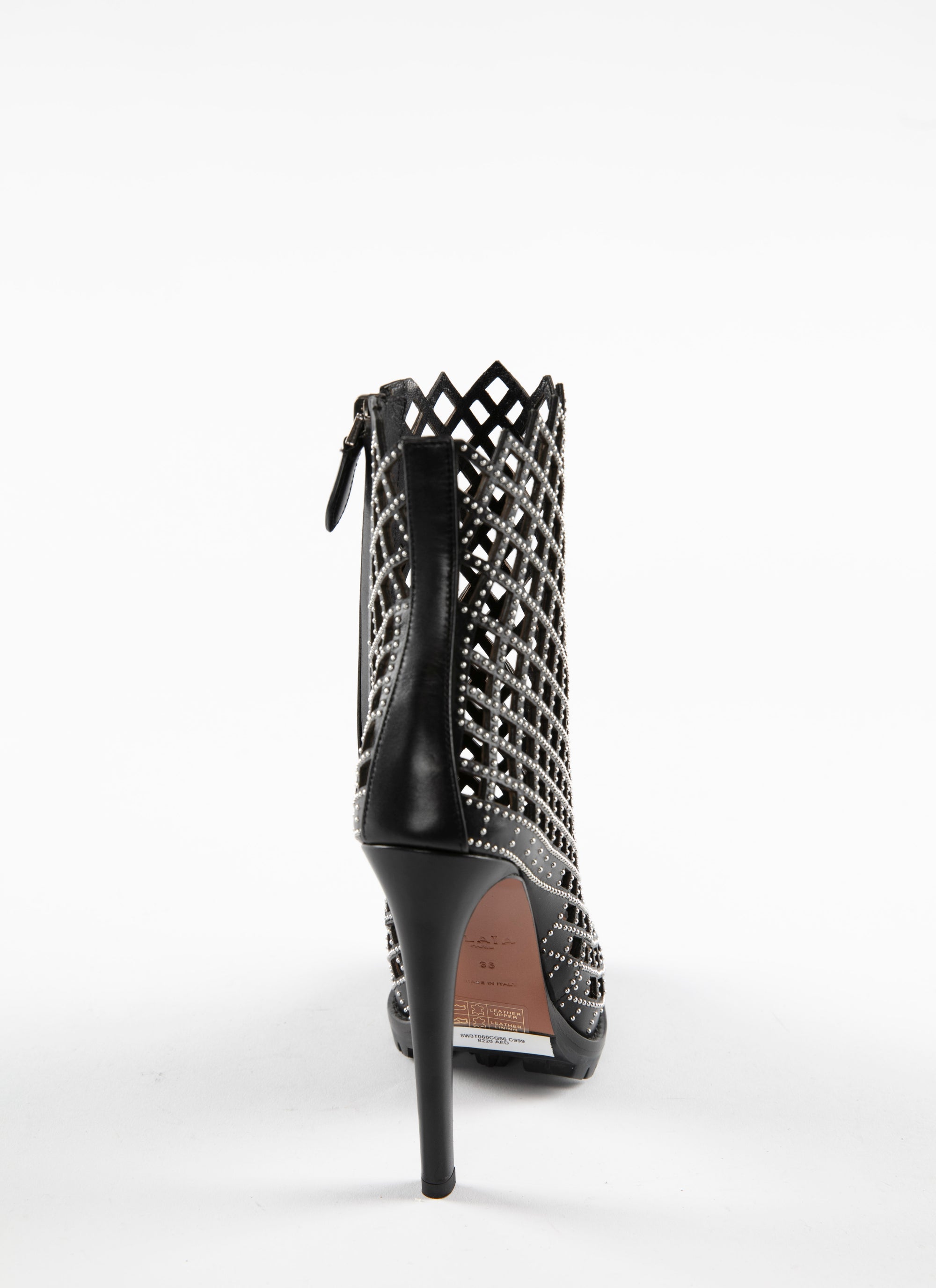 135 platform boots in leather - Black intense