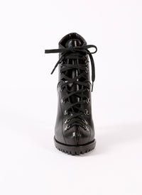 135 Soft platform boots in smooth leather - Black intense
