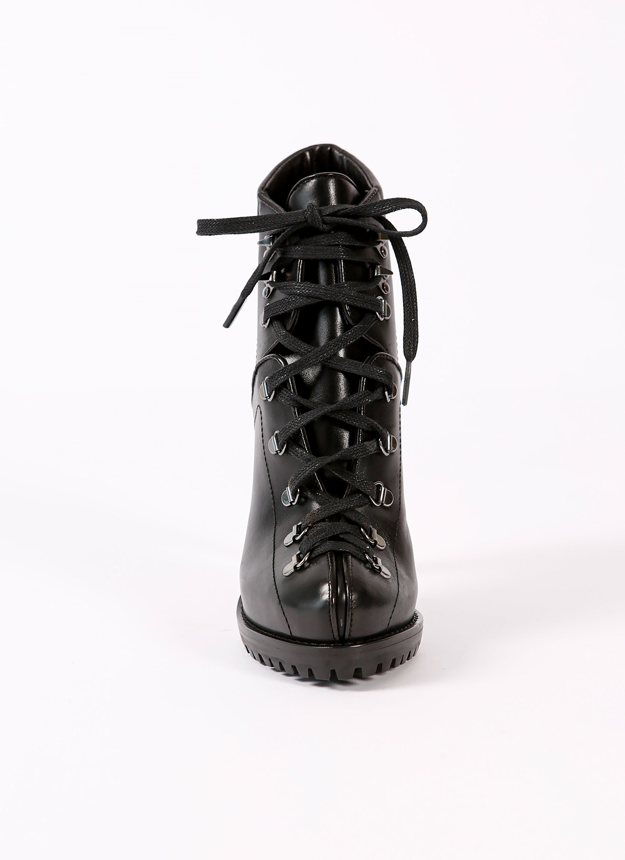 135 Soft platform boots in smooth leather - Black intense