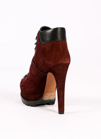 Bottines à plateforme 135 en velours - Cassis