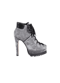 Bottines à plateforme 165 en velours - Etain