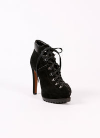 135 platform boots in velvet - Black intense
