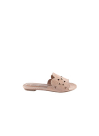 Circle strap mules in leather - Flesh