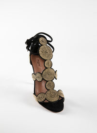 110 sandals with raffia straps in leather - Black & Gold