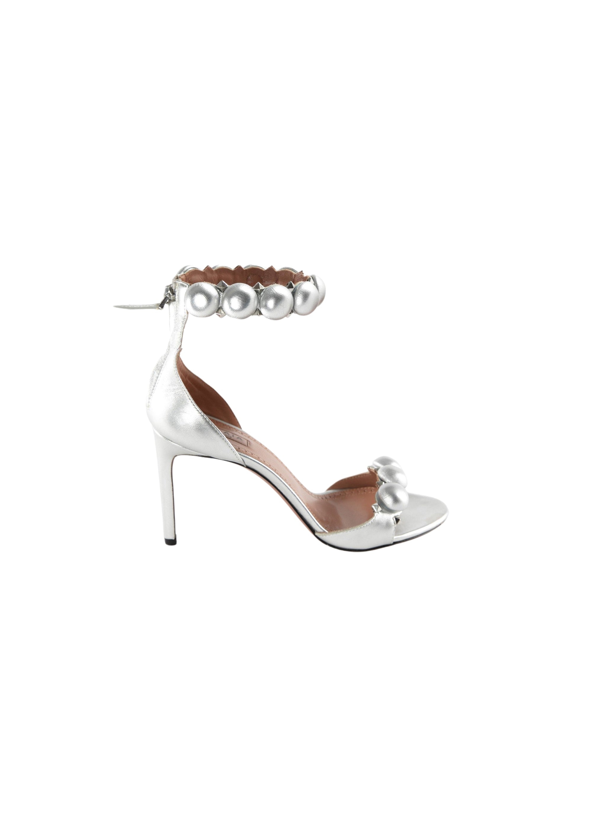 Bombe 90 sandals in leather - Silver