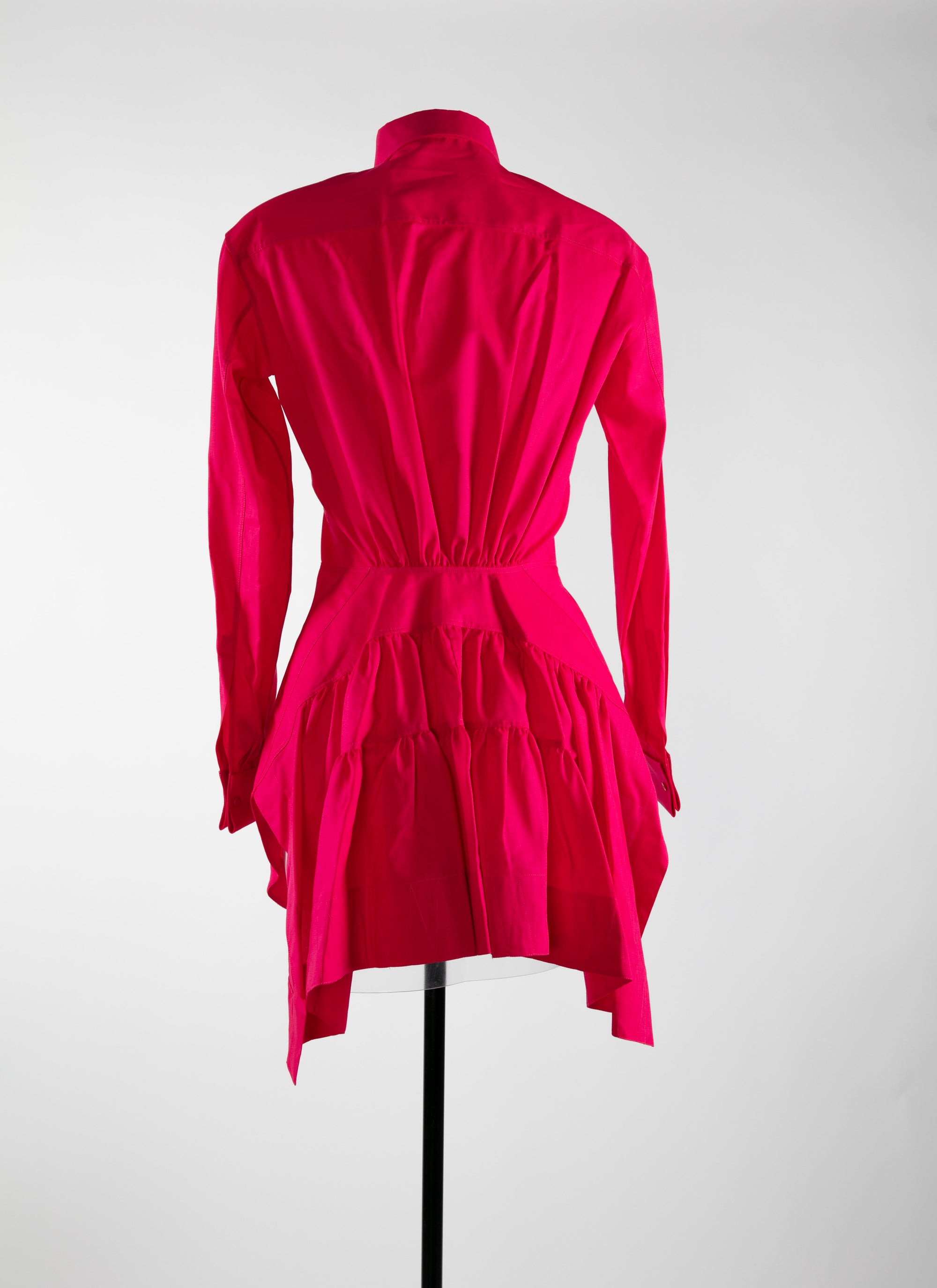Chemise longue basque en laine - Magenta