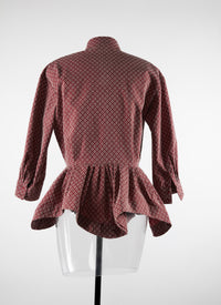 Wool arabesque shirt - Bordeaux & White