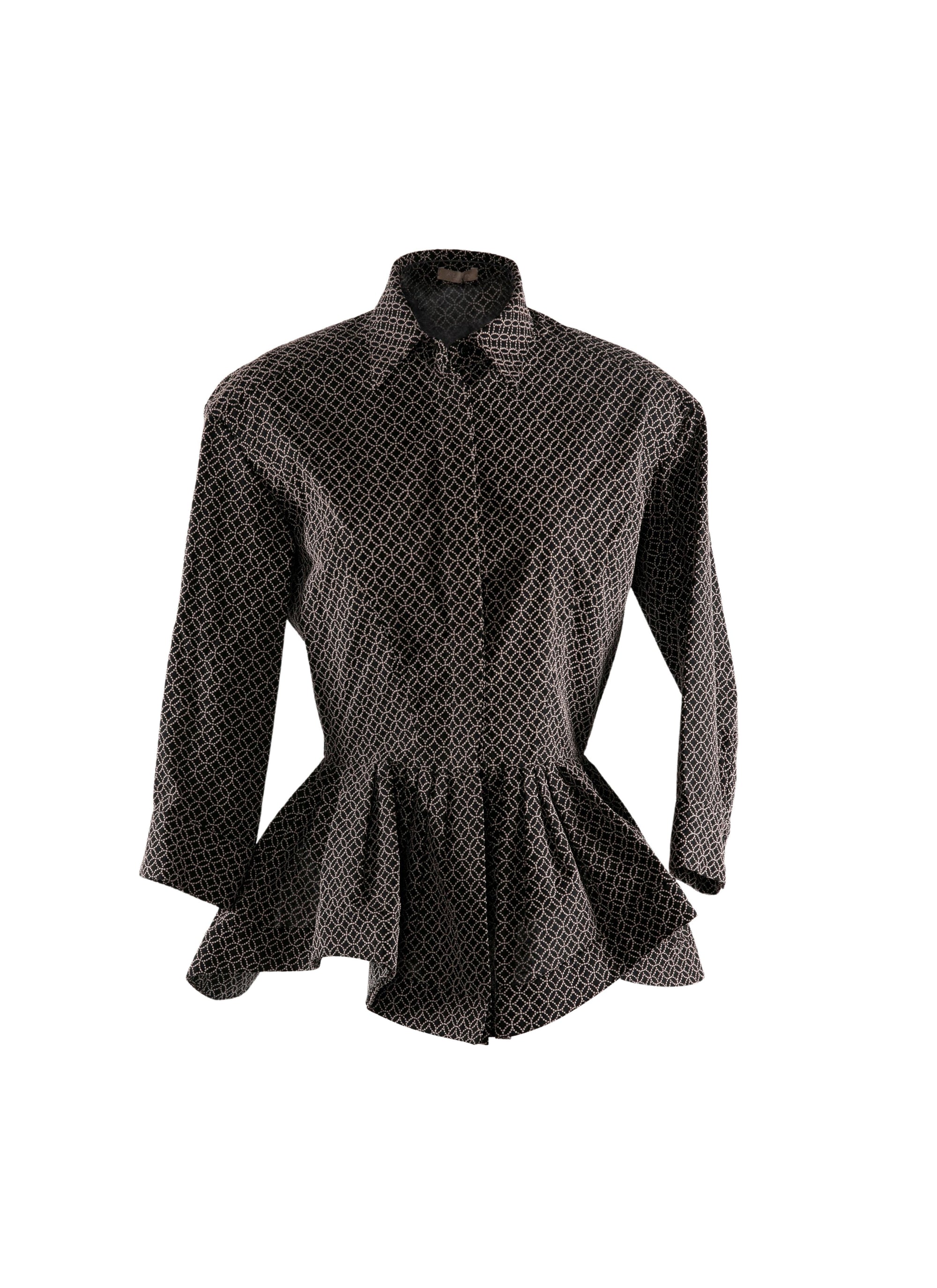 Wool arabesque shirt - Black & Flesh