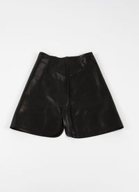 Mini-jupe en cuir - Noir