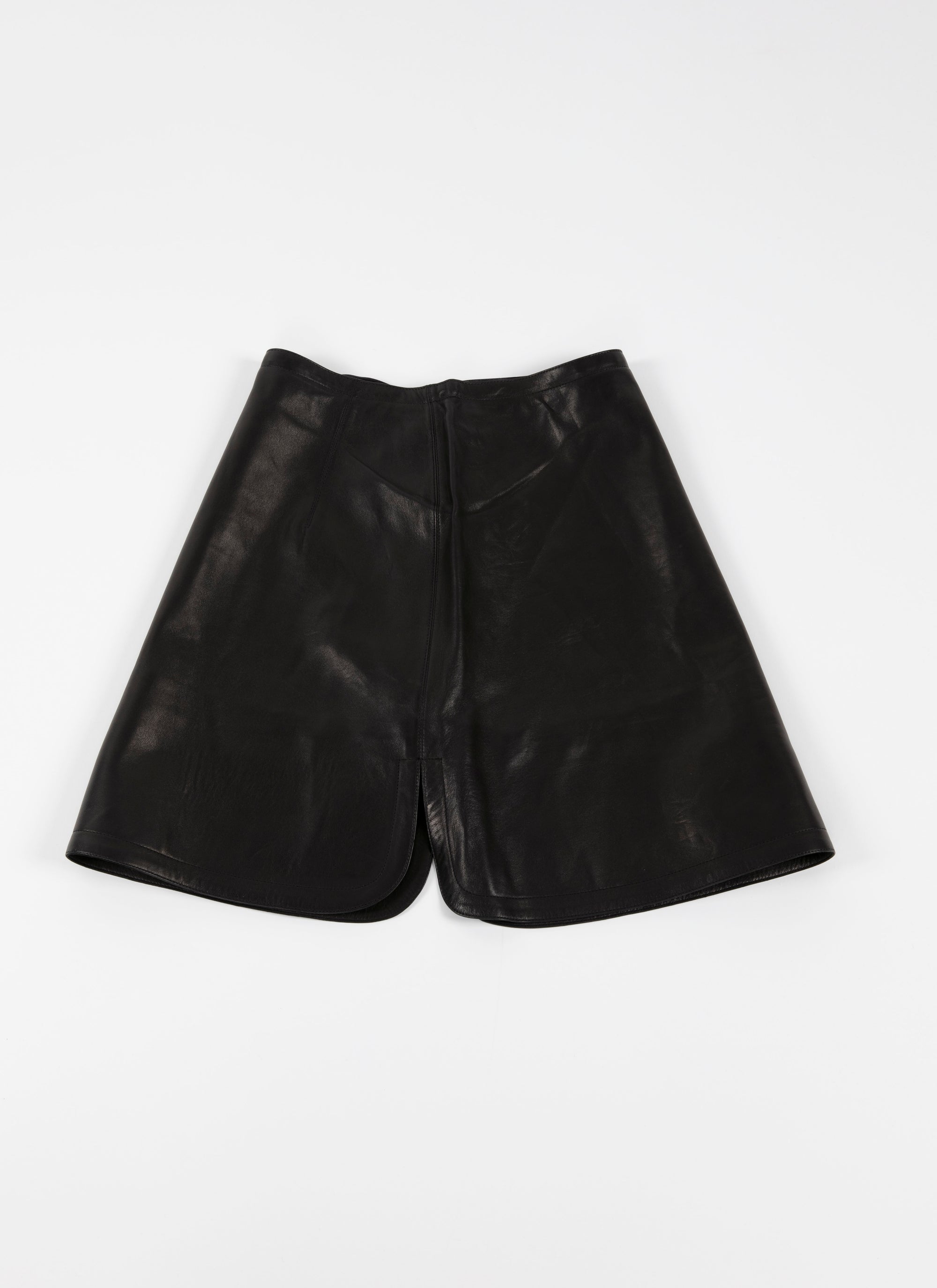Mini-jupe en cuir - Noir