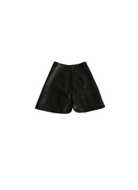 Mini-jupe en cuir - Noir