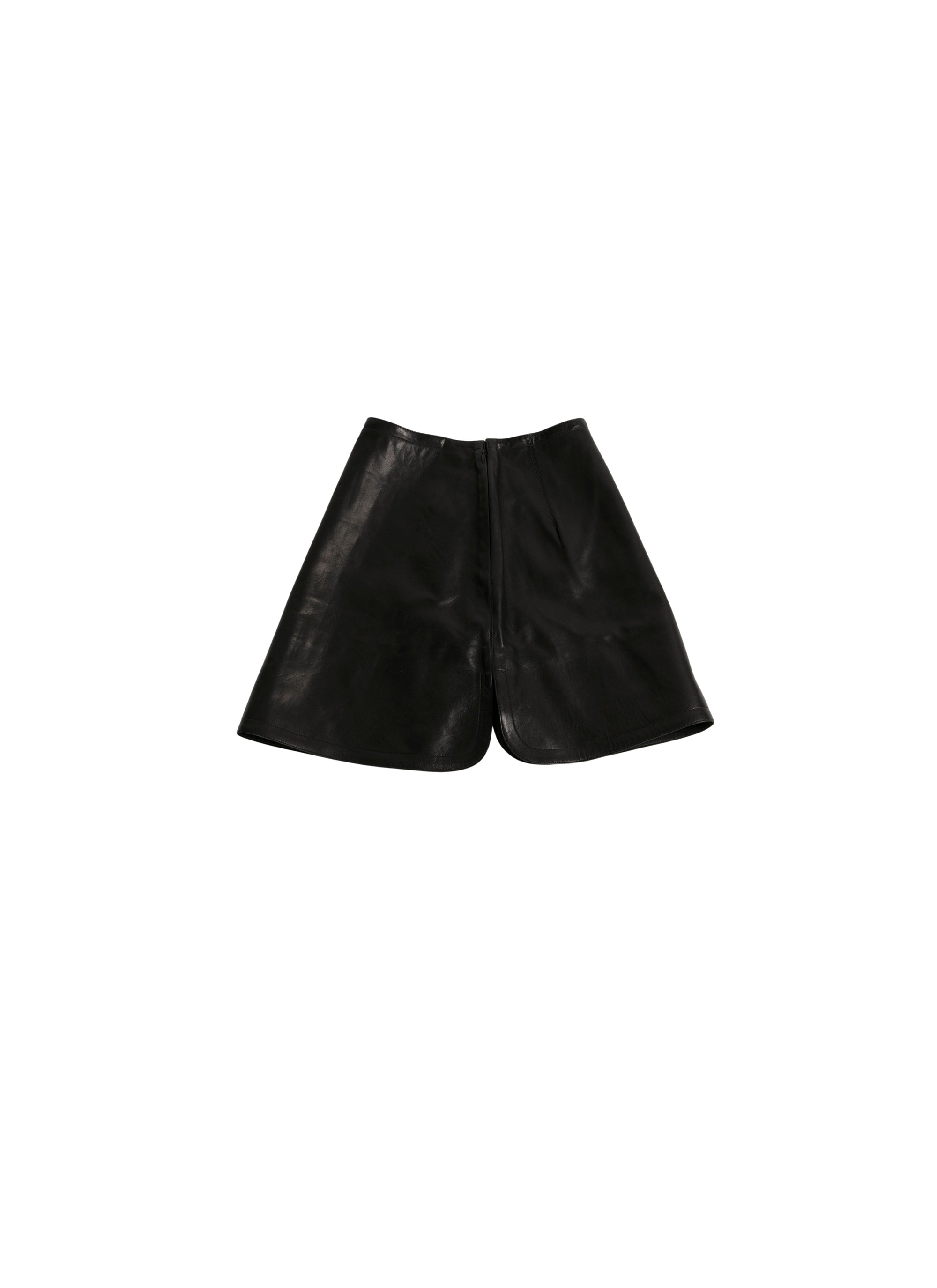 Mini-jupe en cuir - Noir