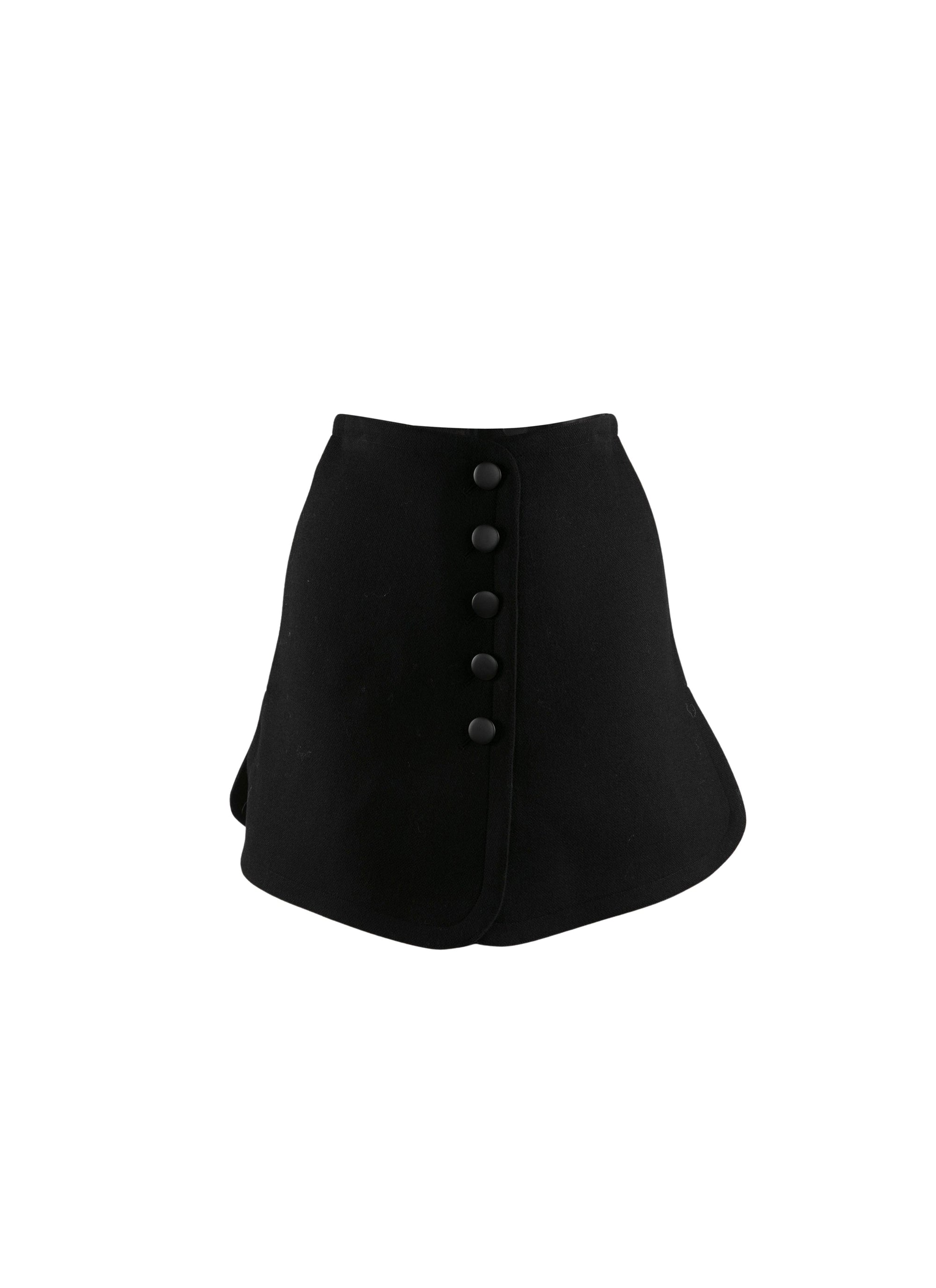 Mini skirt in wool - Black intense