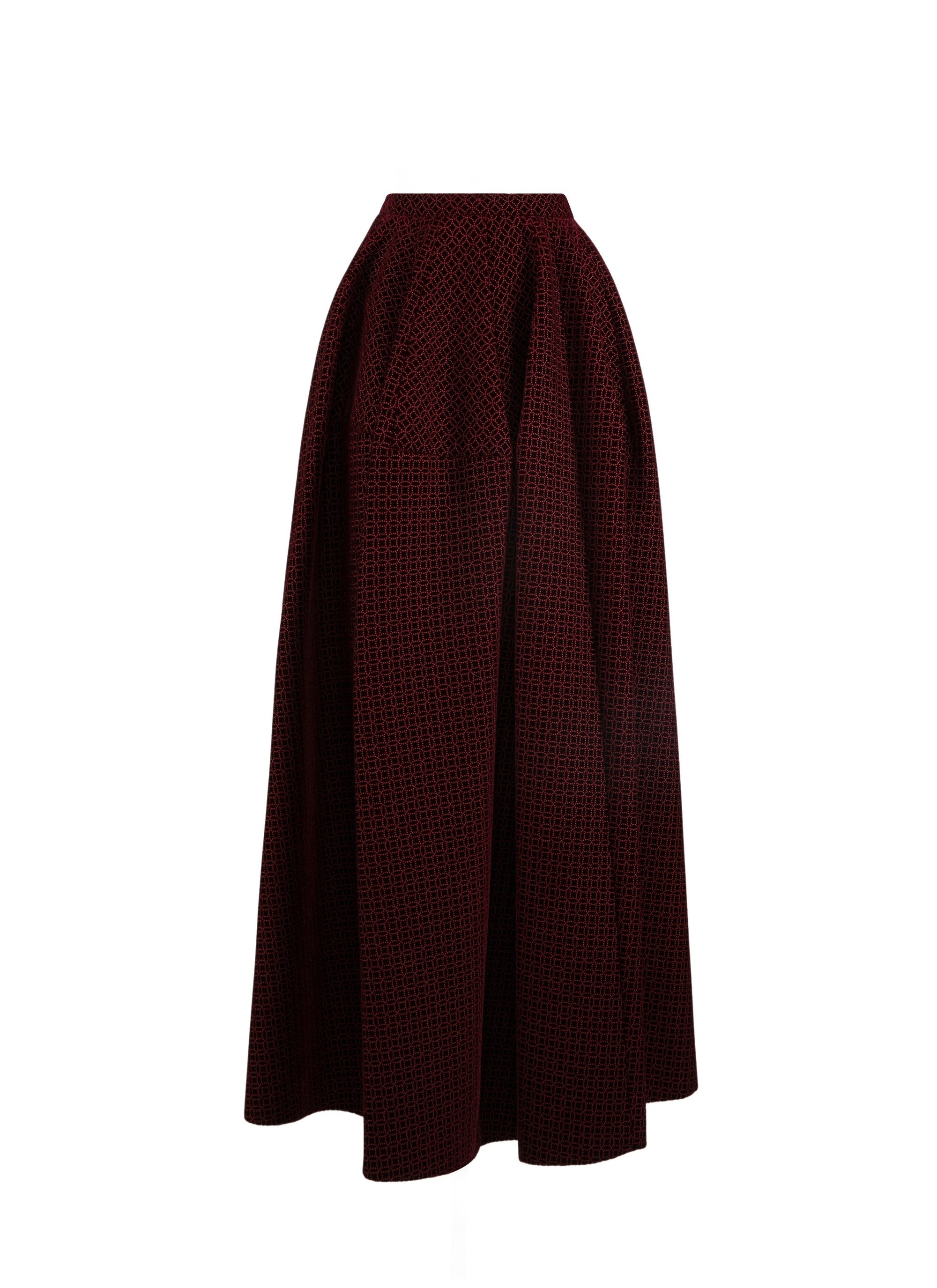 Mussola Arabesque maxi skirt - Bordeaux