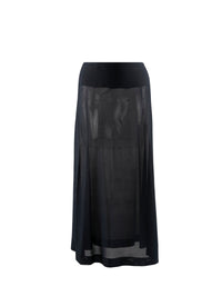 Plain sheer long skirt bottom - Night