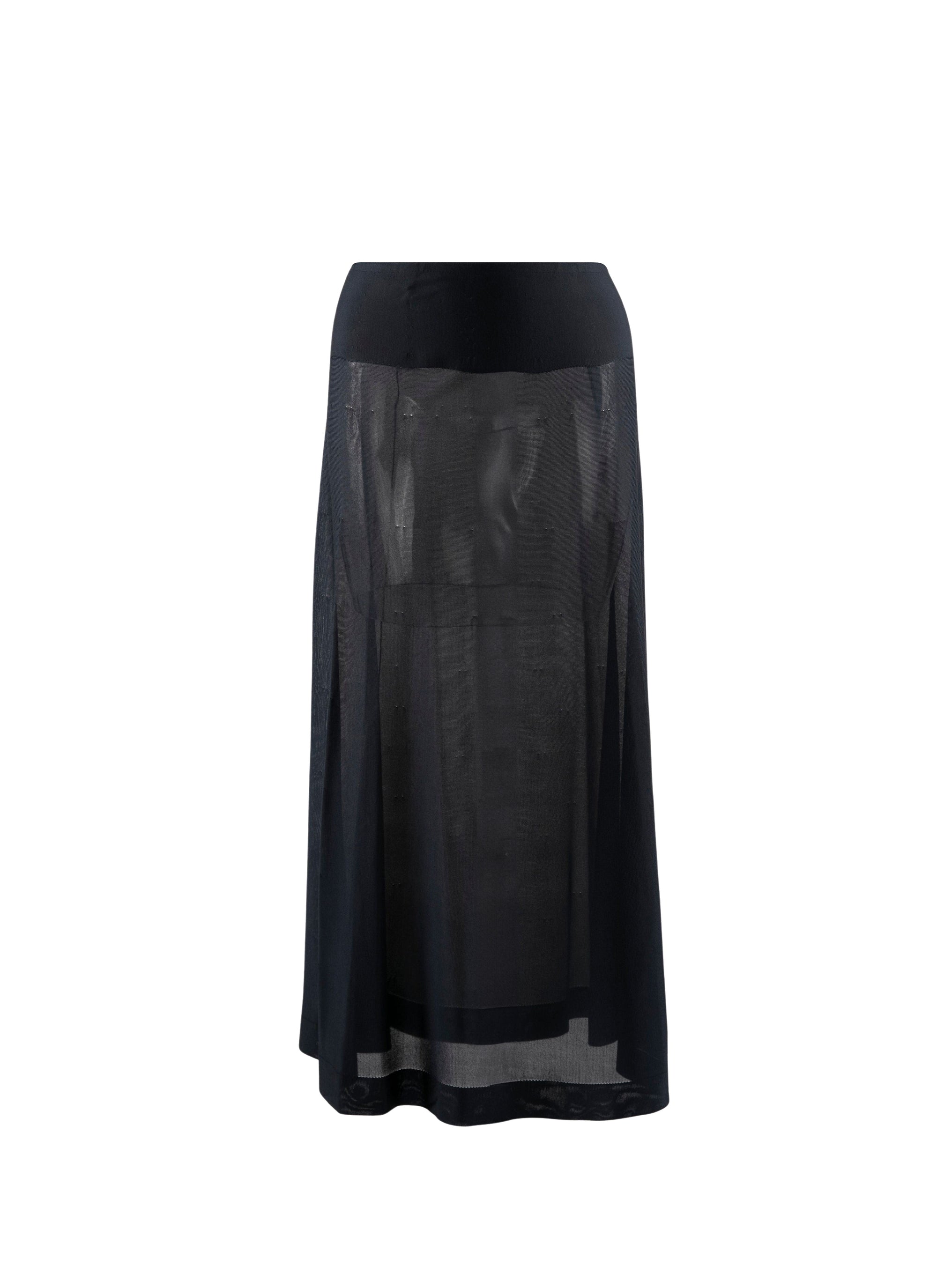 Plain sheer long skirt bottom - Night