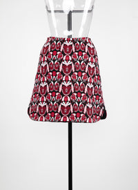 Wool Eden skirt - Black & Red