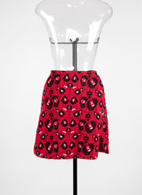 Wool Samarcande skirt - Red & Black