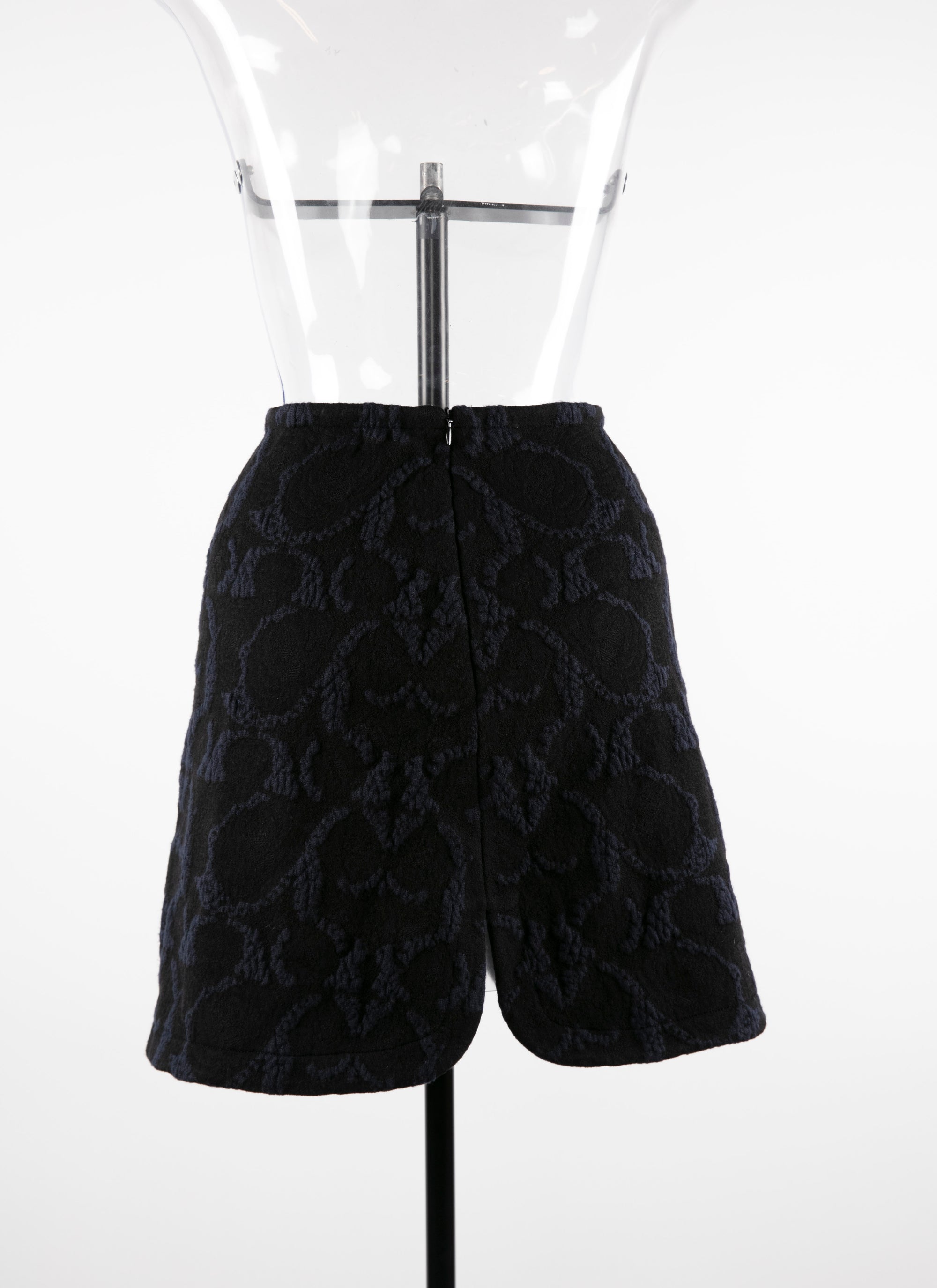 Jupe Samarcande en laine - Noir & Bleu