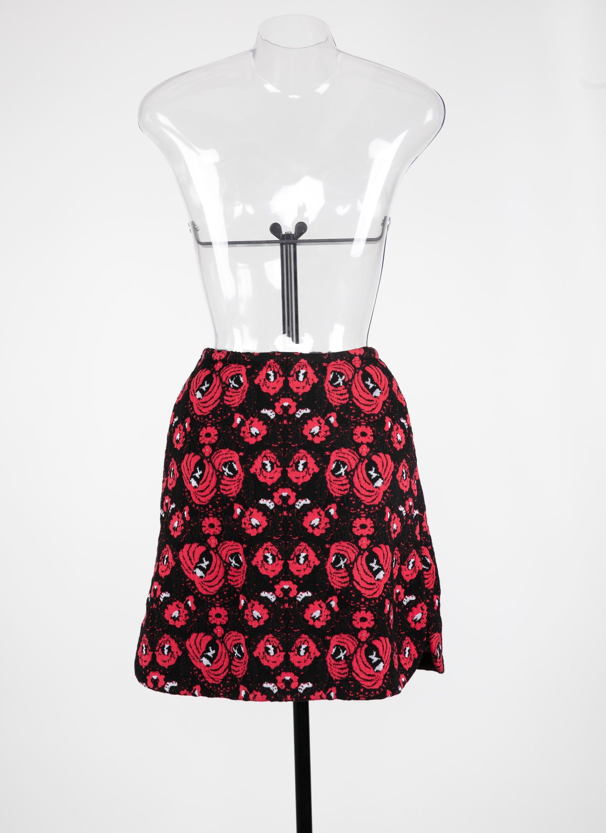Jupe Samarcande en laine - Noir & Rouge