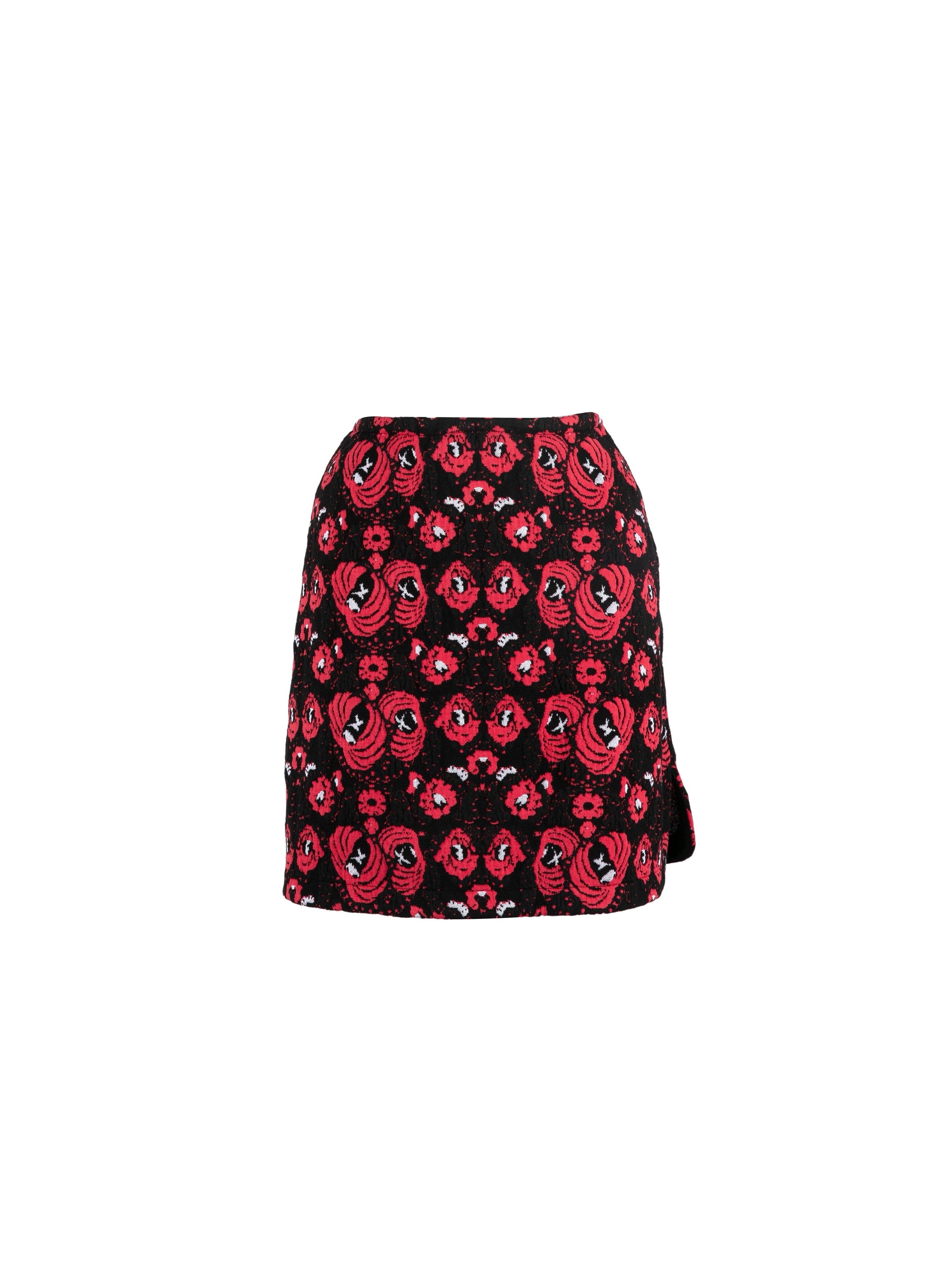 Jupe Samarcande en laine - Noir & Rouge
