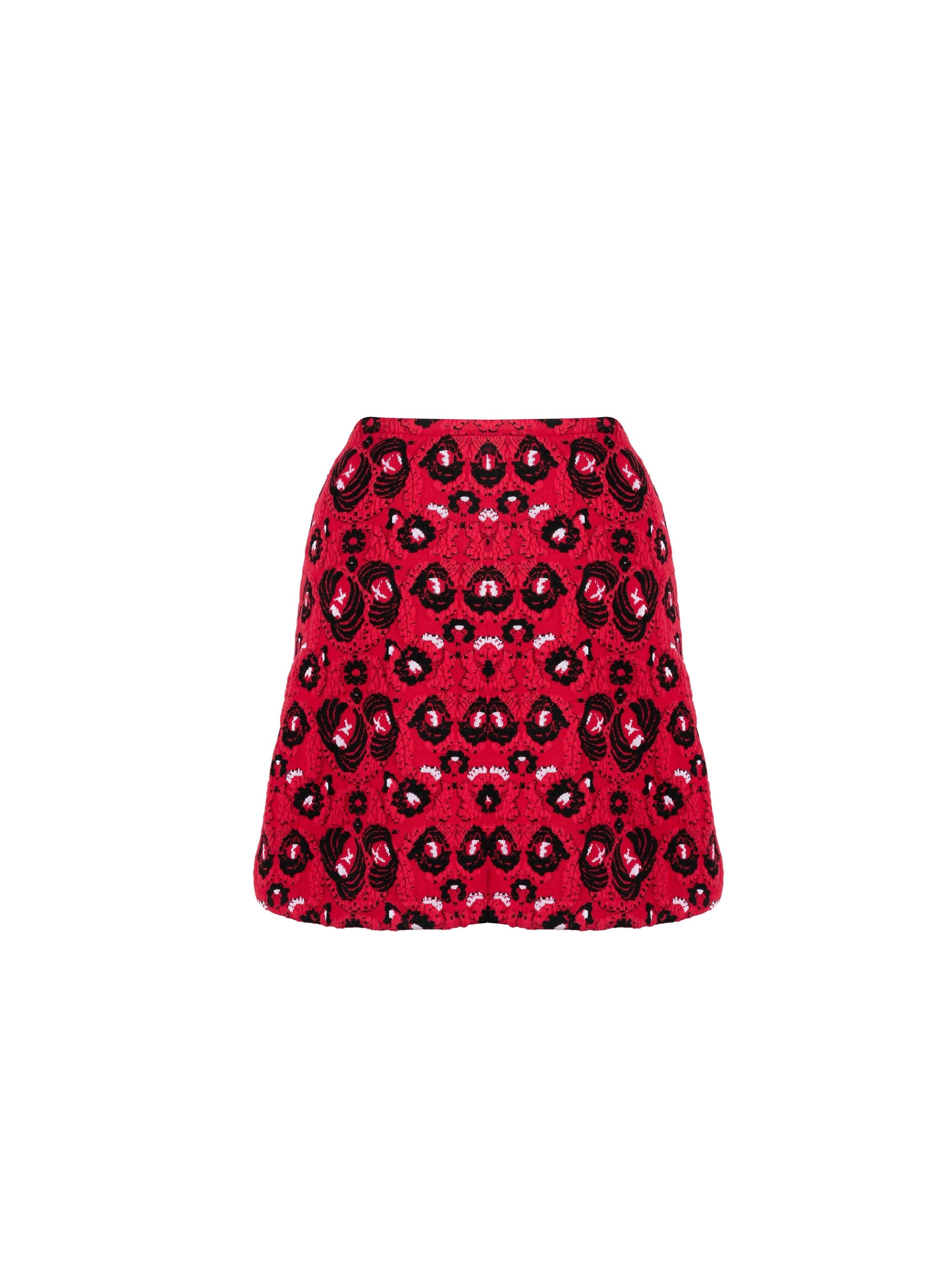 Wool Samarcande skirt - Red & Black