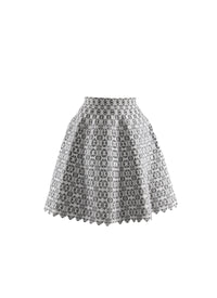 Jupe courte taille ajustée contrastée - Blanc & Noir