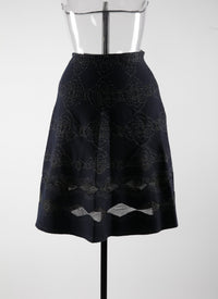 Jupe en laine avec détail motif irisé - Nuit