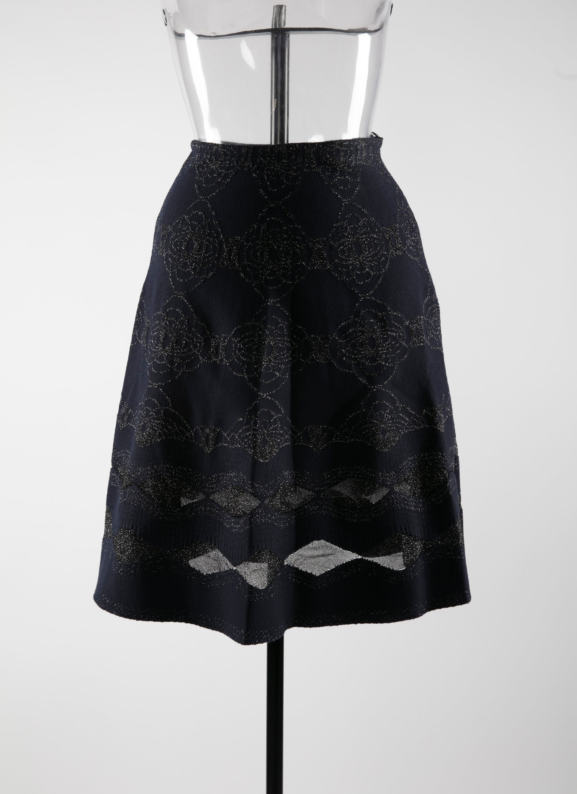 Jupe en laine avec détail motif irisé - Nuit