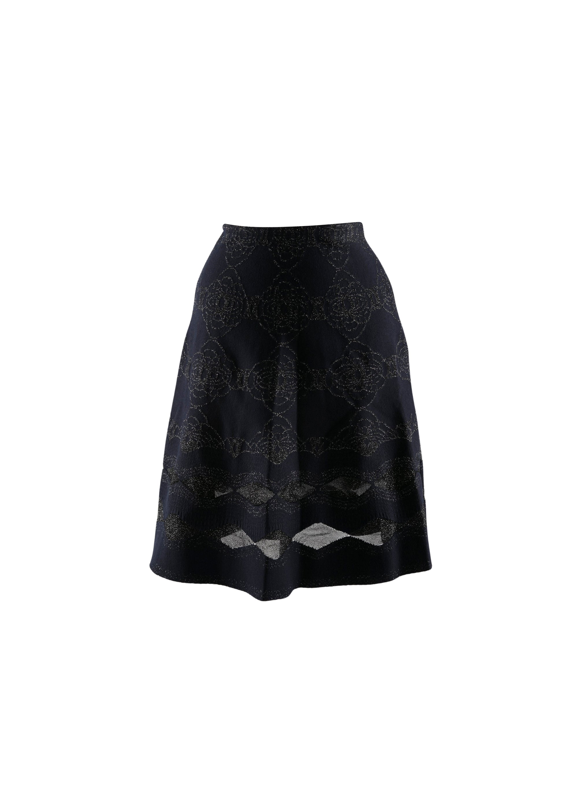 Jupe en laine avec détail motif irisé - Nuit