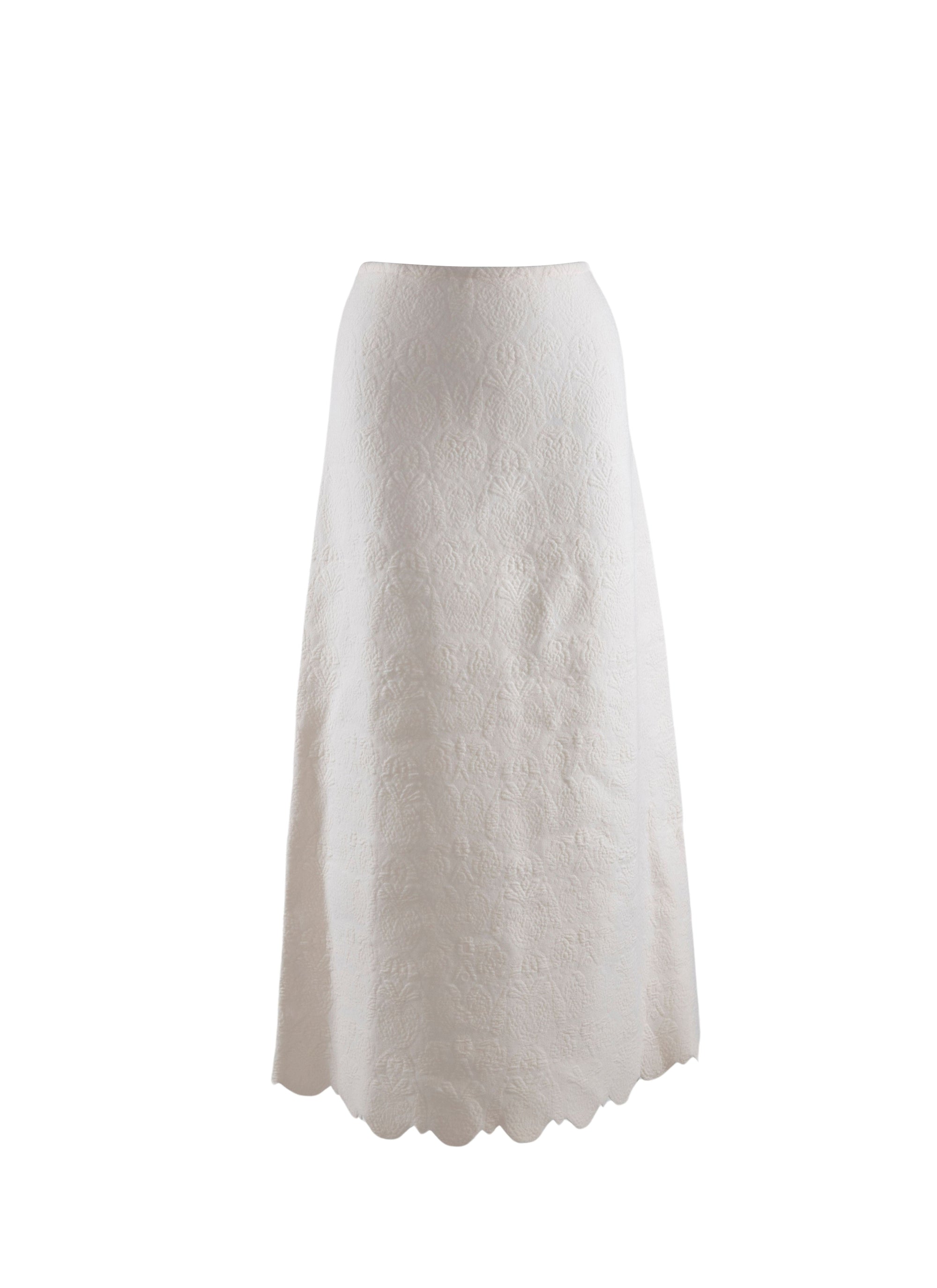 Jupe Eden en laine - Blanc Nacre