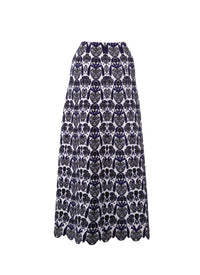 Jupe Eden en laine - Blanc & Bleu