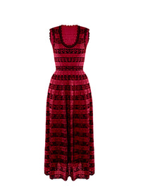 Robe longue à motif signature Taranto - Noir & Rouge
