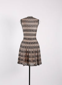 Taranto sleeveless knitted dress - Black & Flesh