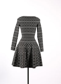 Robe à manches longues Alhambra en maille - Noir & Blanc