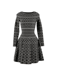 Robe à manches longues Alhambra en maille - Noir & Blanc