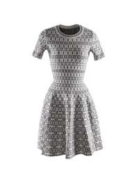 Alhambra knitted short-sleeved dress - White & Black