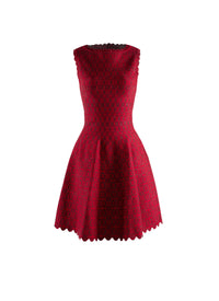 Robe sans manches évasée avec col bateau - Noir & Rouge