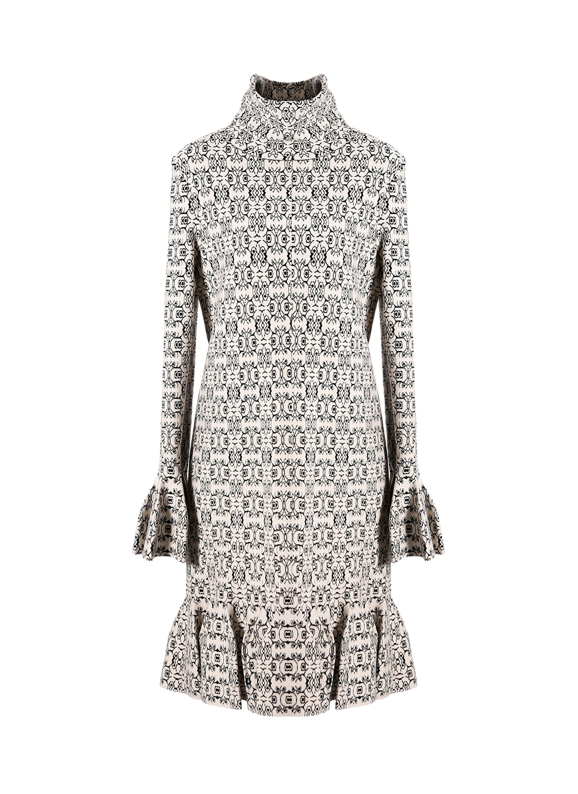 Alhambra long sleeve dress - White & Black
