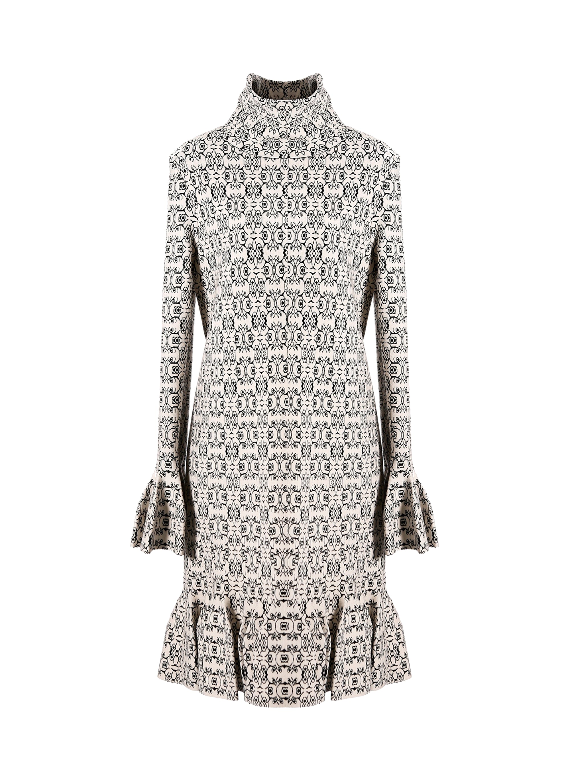 Alhambra long sleeve dress - White & Black