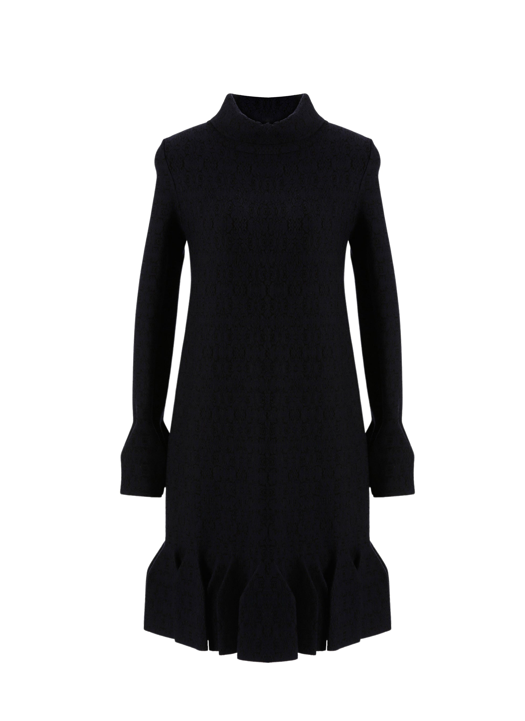 Alhambra knitted long sleeve dress - Blue & Black