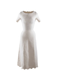 Robe à manches courtes Eden en laine - Blanc nacré