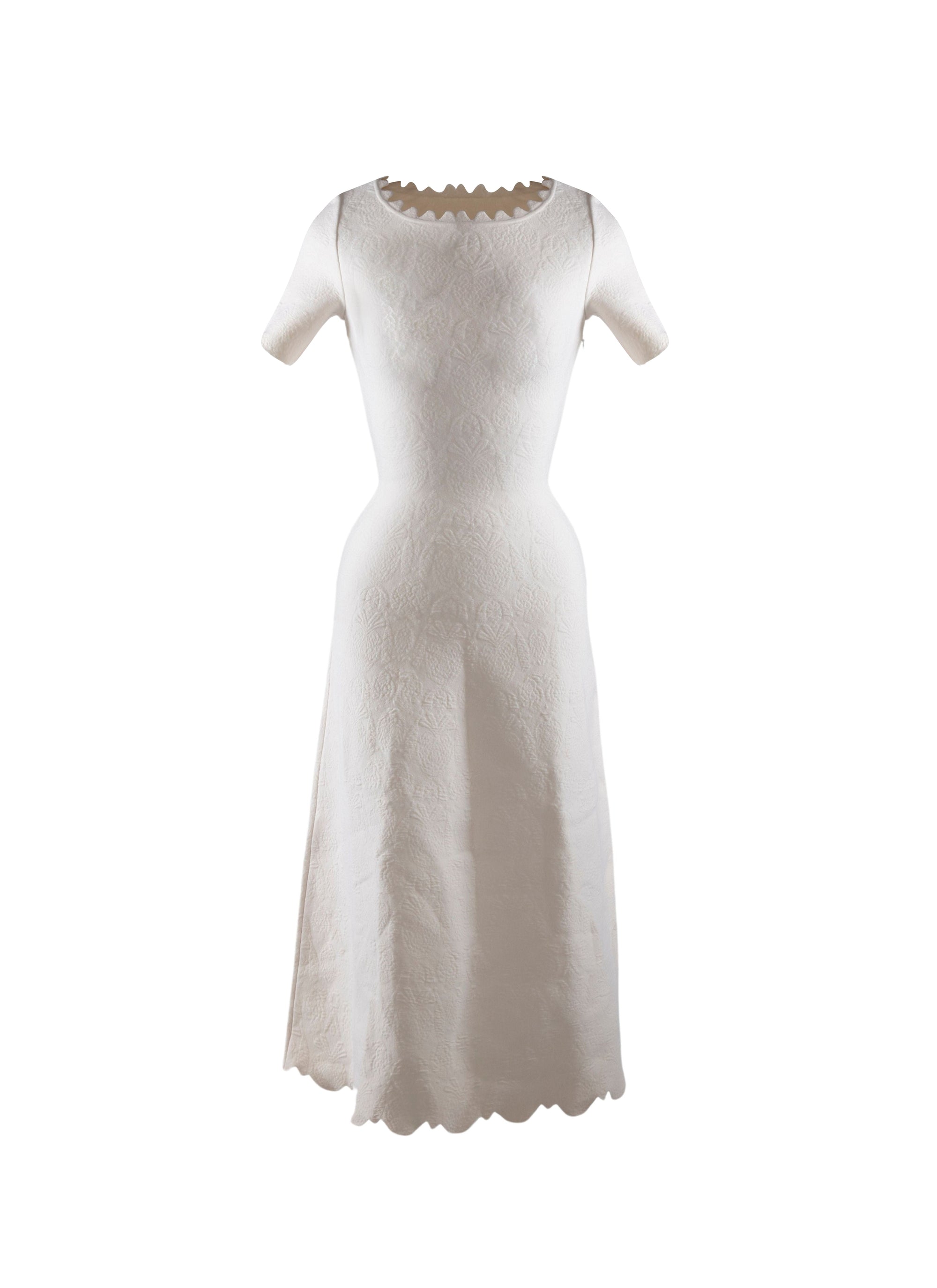 Robe à manches courtes Eden en laine - Blanc nacré